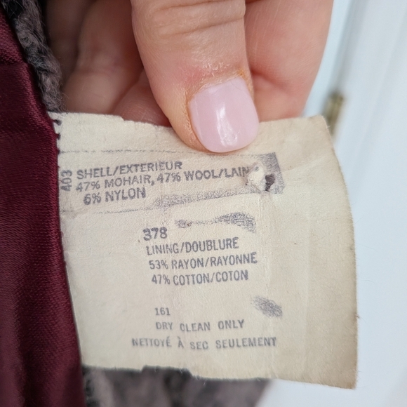 Électre Paris Vintage Mohair Wool Long Coat – Marled Pink/Brown/Black, Size L - Picture 8 of 10